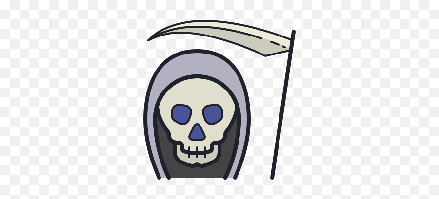 Grim Reaper Icon In Color Hand Drawn Style Emoji,Samsung Skull Emoji