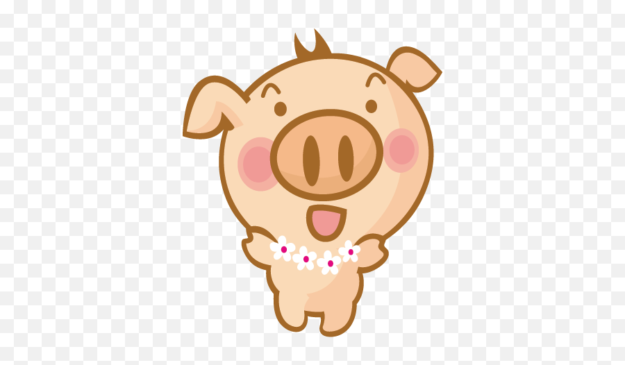 Hawaiian Pig Kids Sticker - Hawaiian Pig Png Emoji,Pig Emoji Shirt