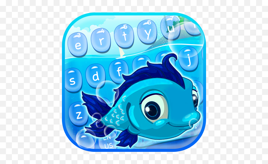 Cute Blue Magical Fish Keyboard Theme - Coral Reef Fish Emoji,Blue Fish Emoji