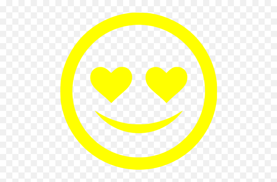 Yellow In Love Icon - Free Yellow Emoticon Icons Happy Emoji,Emoticon For Love