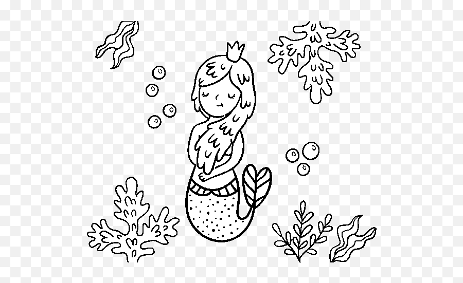Coloring Queen - Queen Mermaid Coloring Page Emoji,Emojis Para Colorear