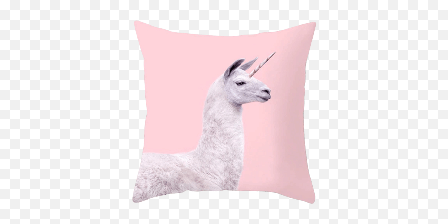 Housse De Coussin Licorne Lama - Decorative Emoji,Coussins Emojis