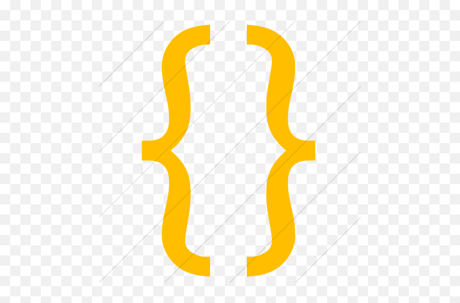Simple Yellow Classica Curly Bracket Icon - Yellow Curly Brackets Png Emoji,Bracket Face Emoticon