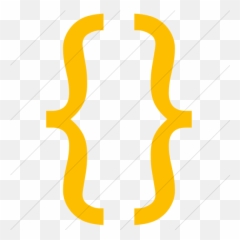 Simple Yellow Classica Curly Bracket Icon - Yellow Curly Brackets Png Emoji,Bracket Face Emoticon