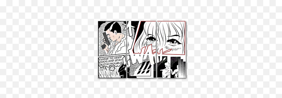 Art Print Manga Wait In 120x80cm - Language Emoji,Manga Emotions