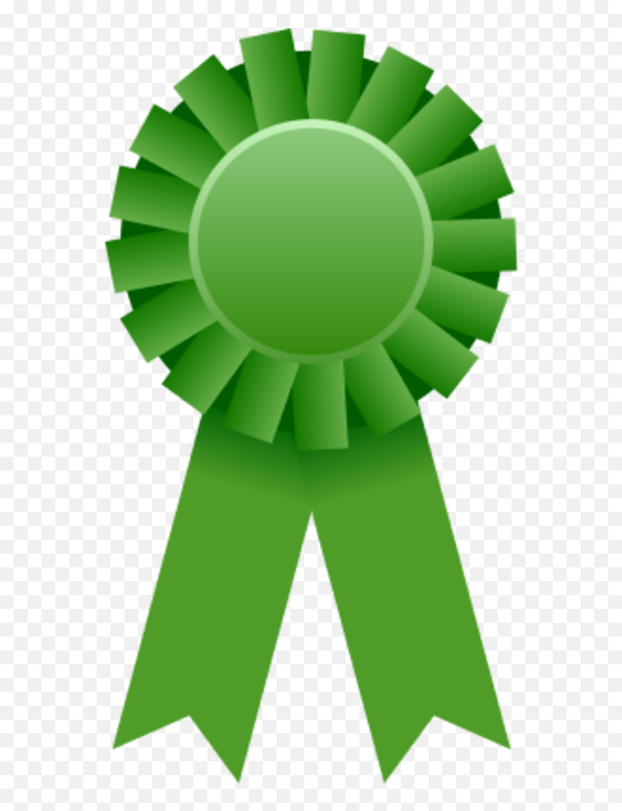 Prize Ribbon Clip Art - Green Award Ribbon Clipart Emoji,Blue-ribbon Prize Emoticon