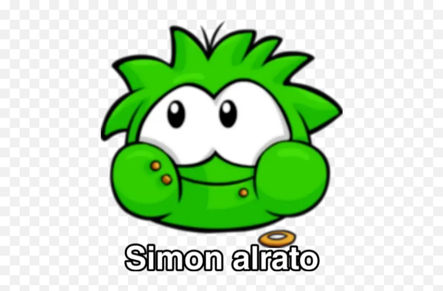 Pufflescon Frases Stickers For Whatsapp - Puffle Verde Emoji,Emojis De Amor De Hijaspara Colorear