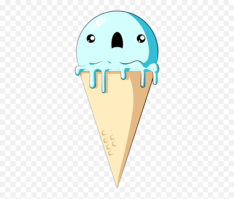 Scared Ice Cream Cone Beach Sheet For - Ice Cream Digital Art Emoji,Ice Cream Emoji Changing Pillow