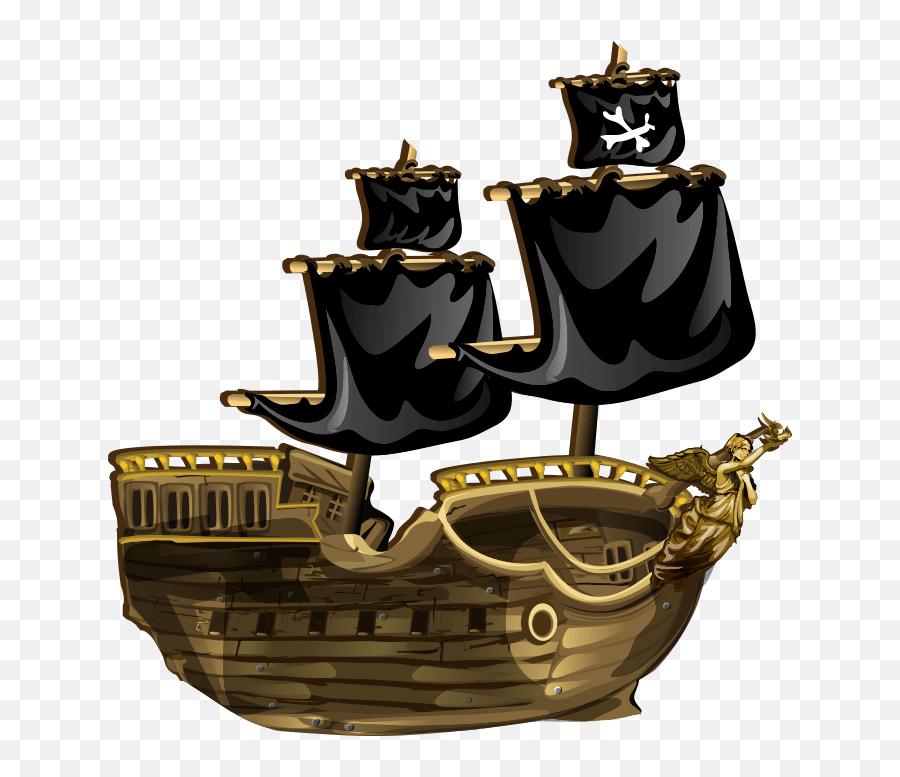 Ship Boat Flag Pirate Pirates Sticker By Amanda - Barco Pirata De Tronco Emoji,Pirate Emojis