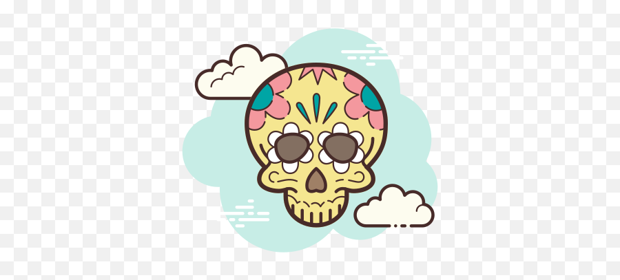 Day Of The Dead Icon In Cloud Style - Tiktok Cloud Icon Emoji,Dia De Los Muertos Emojis