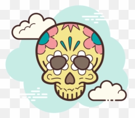 Day Of The Dead Icon In Cloud Style - Tiktok Cloud Icon Emoji,Dia De Los Muertos Emojis