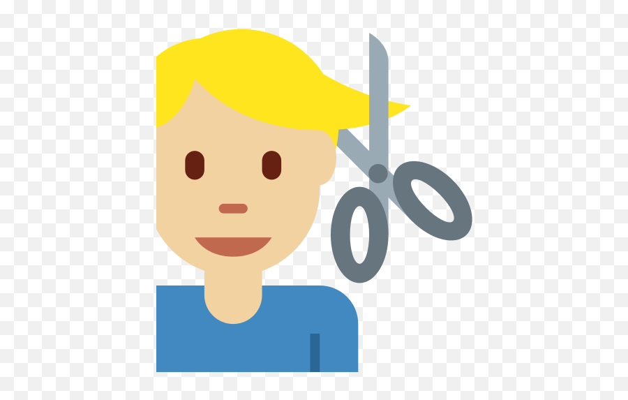 U200d Man Getting Haircut Emoji With Medium - Light Skin,Cutted Face Emoji
