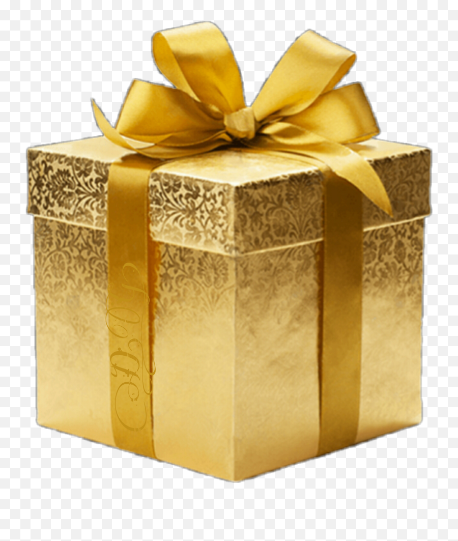 Gold Giftbox Box Gift Happybirthday Sticker By Art - Gold Gift Box Emoji,Emoji Party Favor