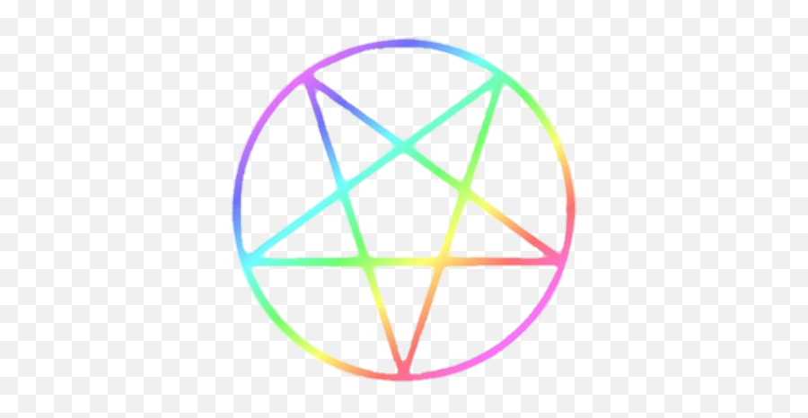 Rainbowcore Pentagram Satan Sticker By Lilbabydragon Emoji,Pentagram Emoji