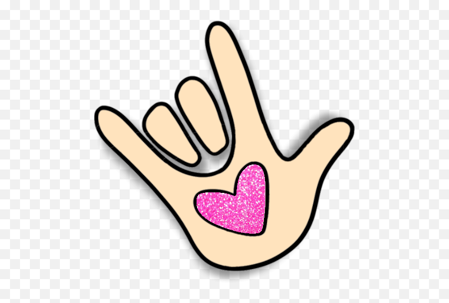 Hand Lovesign Signlaungage Love Sticker By Kris Smith - Girly Emoji,Love Hand Sign Emoji