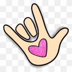 Hand Lovesign Signlaungage Love Sticker By Kris Smith - Girly Emoji,Love Hand Sign Emoji