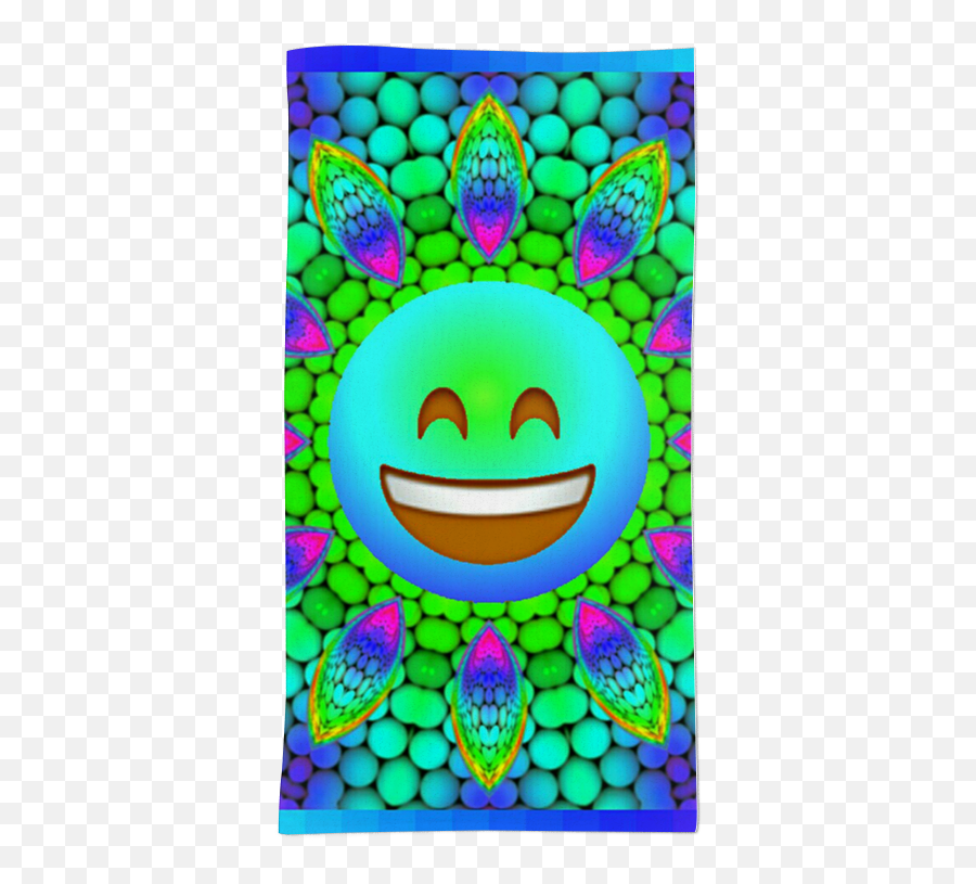 Toalha Emoji Sorriso Decorativo Azul Gradiente De Esplendor Artístico Colab55 - Happy,Lady Gaga Emoticon