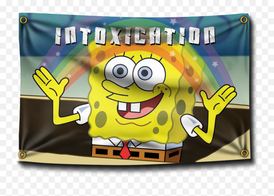 Spongebob Intoxication Flag - Spongebob America Emoji,Emoticon Flags