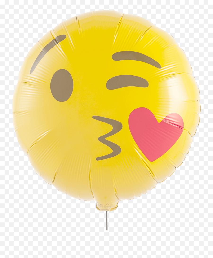 Emoji Kissing Heart - Blush Wink And Kiss Emoji Mylar Globo Emojin Beso Volado,Blushing Emoji