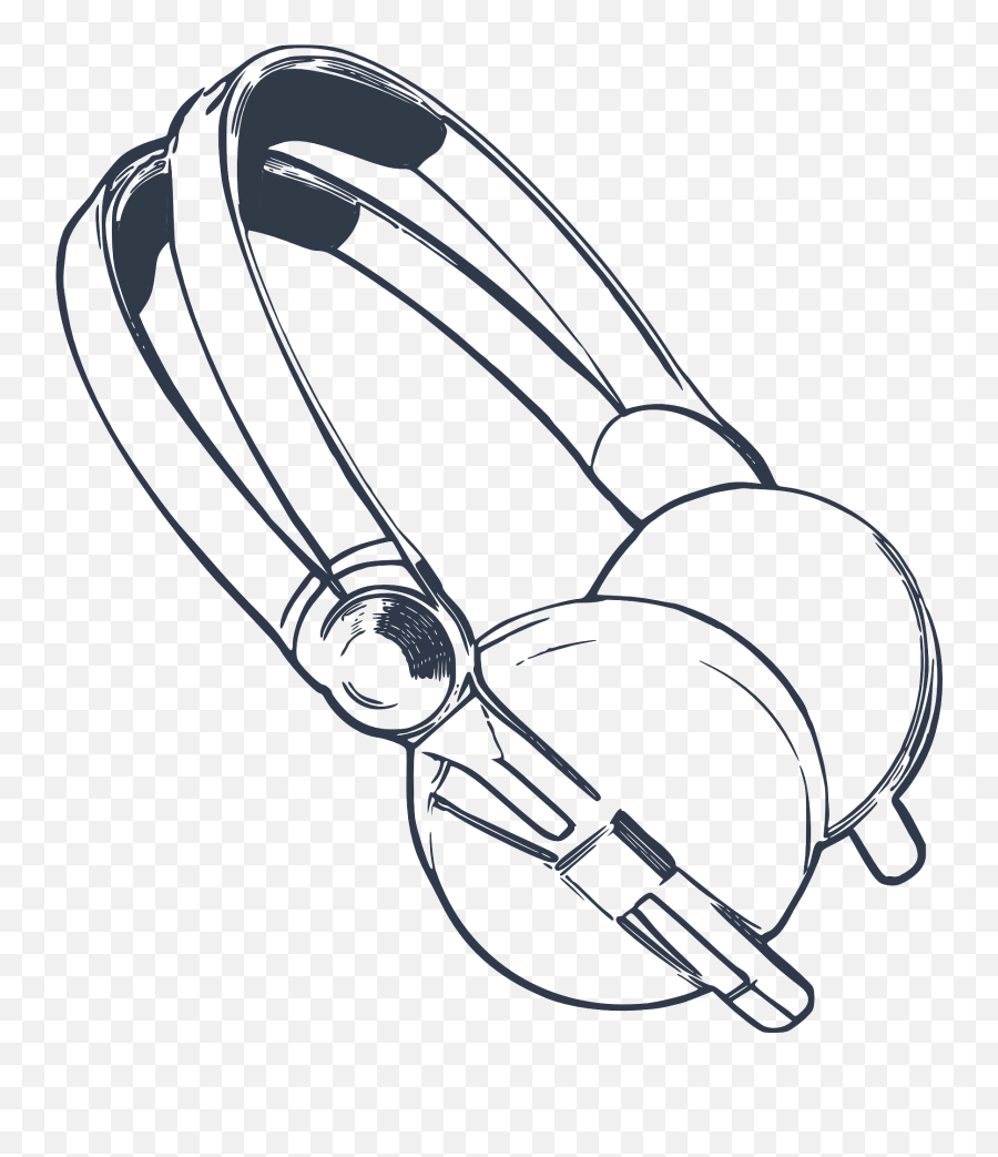 Drawing Of The Headphones Clipart Free - Transparent Headphones Png Drawing Emoji,Headphones That Use Emotions
