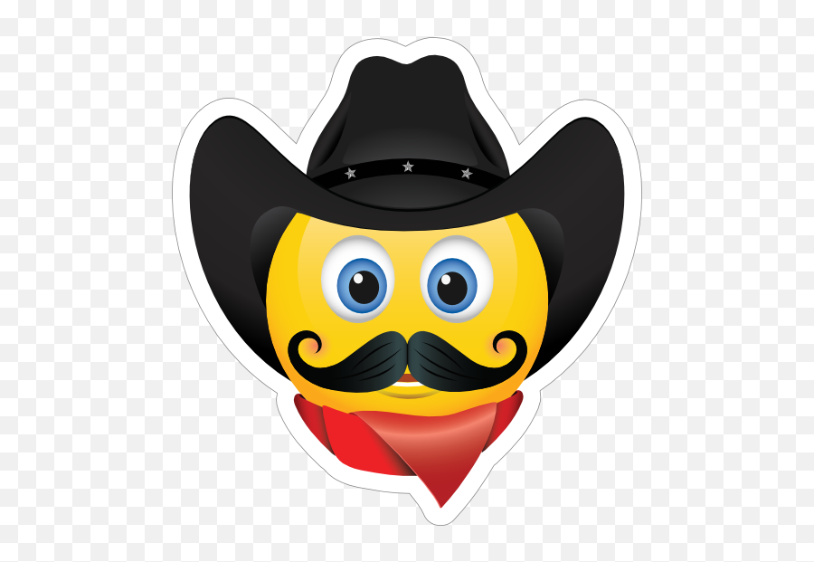 Hat And Mustache Emoji Sticker - Emoji,Mustache Emoji