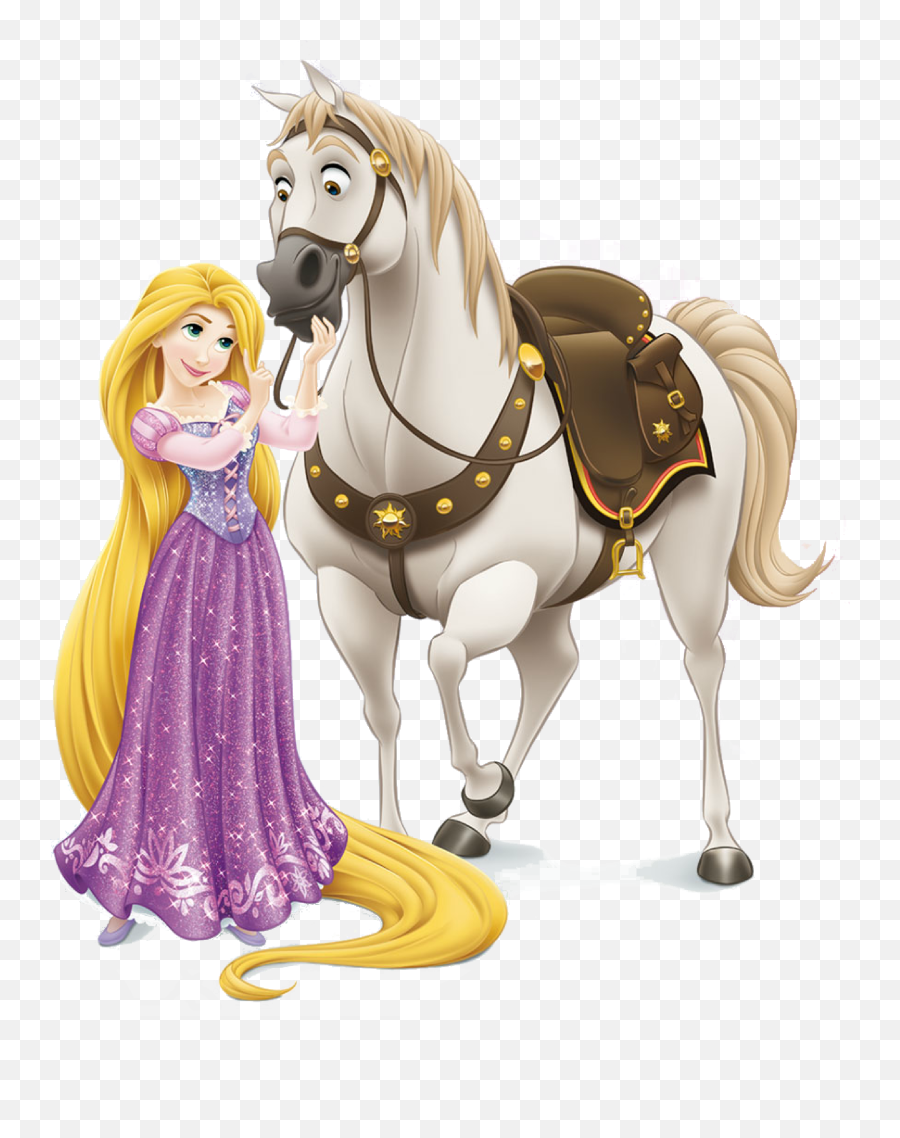 Tangled Clipart Free - Rapunzel And Her Horse Transparent Rapunzel And Maximus Png Emoji,Rapunzel Coming Out Of Tower With Emotions