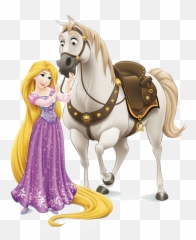 Tangled Clipart Free - Rapunzel And Her Horse Transparent Rapunzel And Maximus Png Emoji,Rapunzel Coming Out Of Tower With Emotions