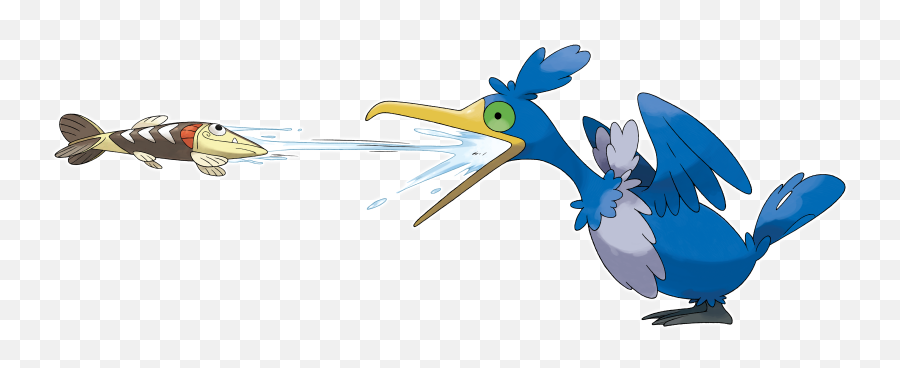 Cramorant Shoots Fish From Mouth Png Render Pokemon Sword - Cramorant Pokemon Emoji,Flying Fish Emoji