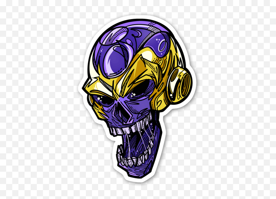 Die Cut Skull Golden Friza U2013 Stickerapp Shop - Scary Emoji,Skull & Acrossbones Emoticon