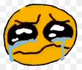 Sticker Emoji Sad Sticker - Crying Emoji Meme Png,Not Happy Not Sad Emoticon