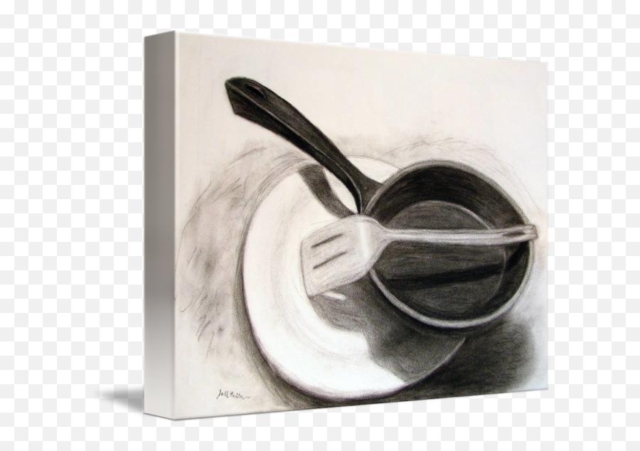 Frying Pan Charcoal - Still Life Photography Emoji,Still Life Charcoal Emotion