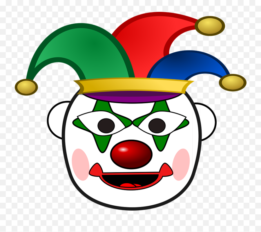 Clown Happy Head - Joker Cartoon Clown Face Drawing Emoji,Preoccupied Emotions Clip Art