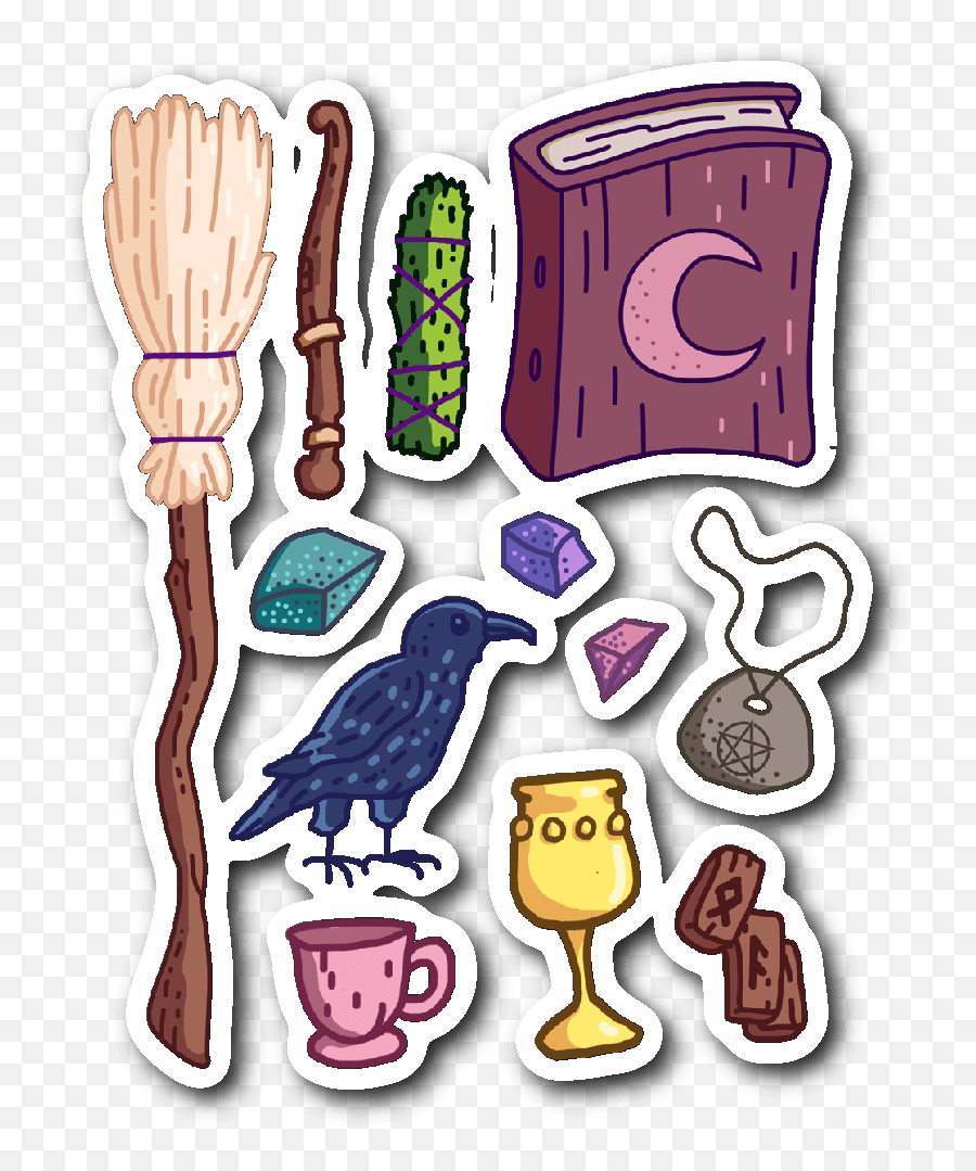 Wicca Doodles Sticker Doodles Kawaii Doodles Doodle - Wicca Stickers Emoji,.i. Emoticon