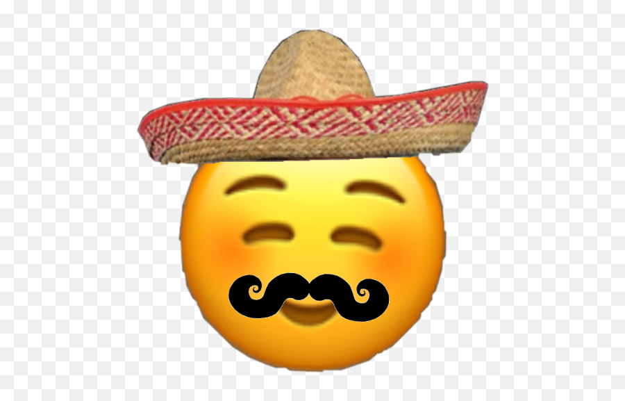 Sombrero Moustache Mexican Sticker - Meme Emoji,Sombrero Emoji