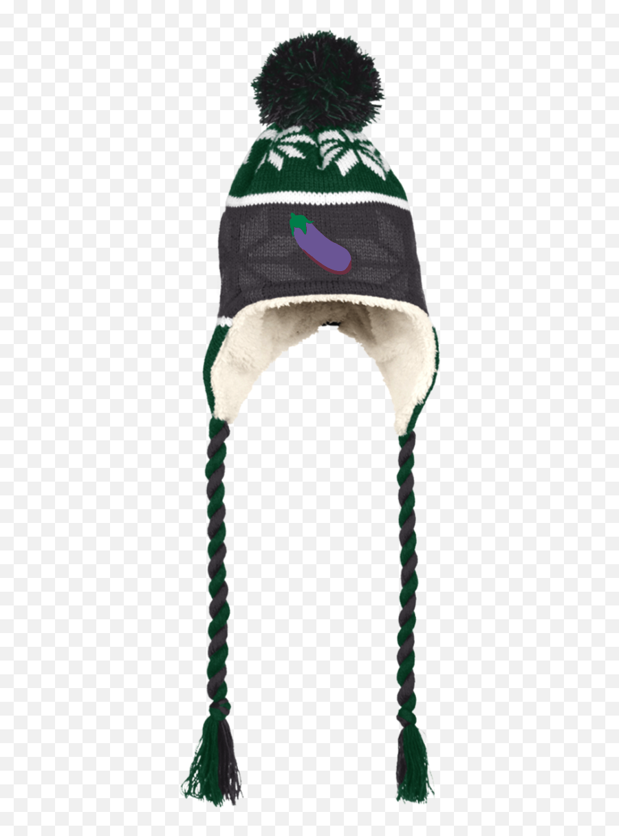 Download Eggplant Emoji 223825 Holloway Hat With Ear Flaps - Winter Hat With Braids,Winter Emoji