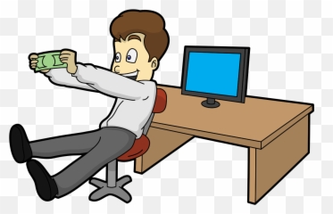 Cartoon Man Happy About Getting His Money Online - Happy Emoji,Throwing Money Emoticon