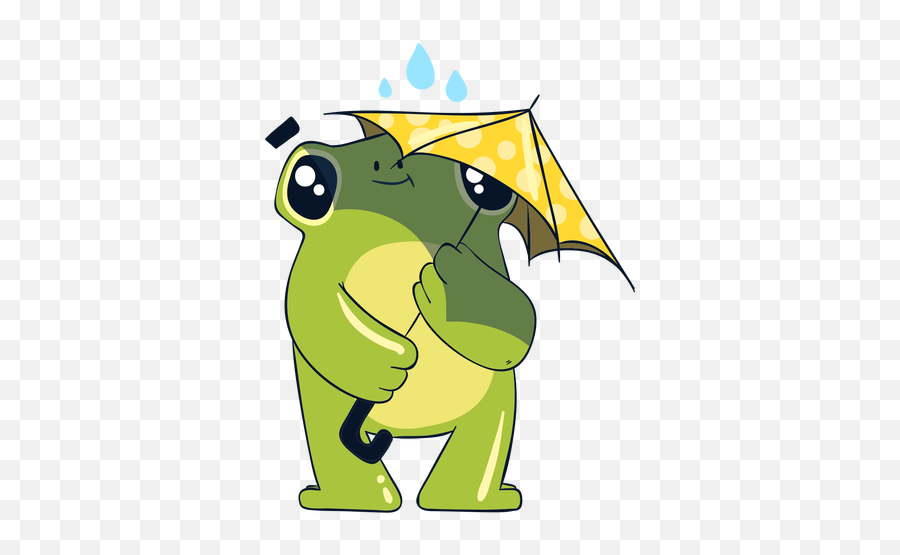 Frog Under Rain Illustration Transparent Png U0026 Svg Vector Emoji,Yellow Umbrella Emoji