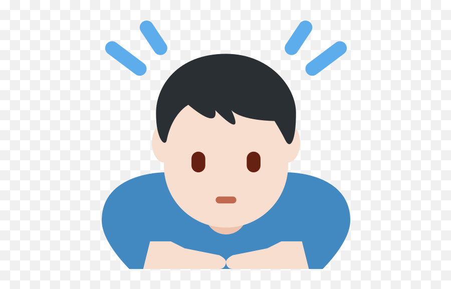 Man Bowing Emoji With Light Skin Tone - Emoji Pedindo Desculpa Png,Bowing Emoticon