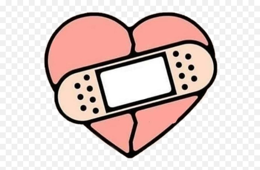 Heart Bandaid Brokenheart Broken Sticker By Vic - Corazon Con Una Bandita Emoji,Emoji Corazon Roto