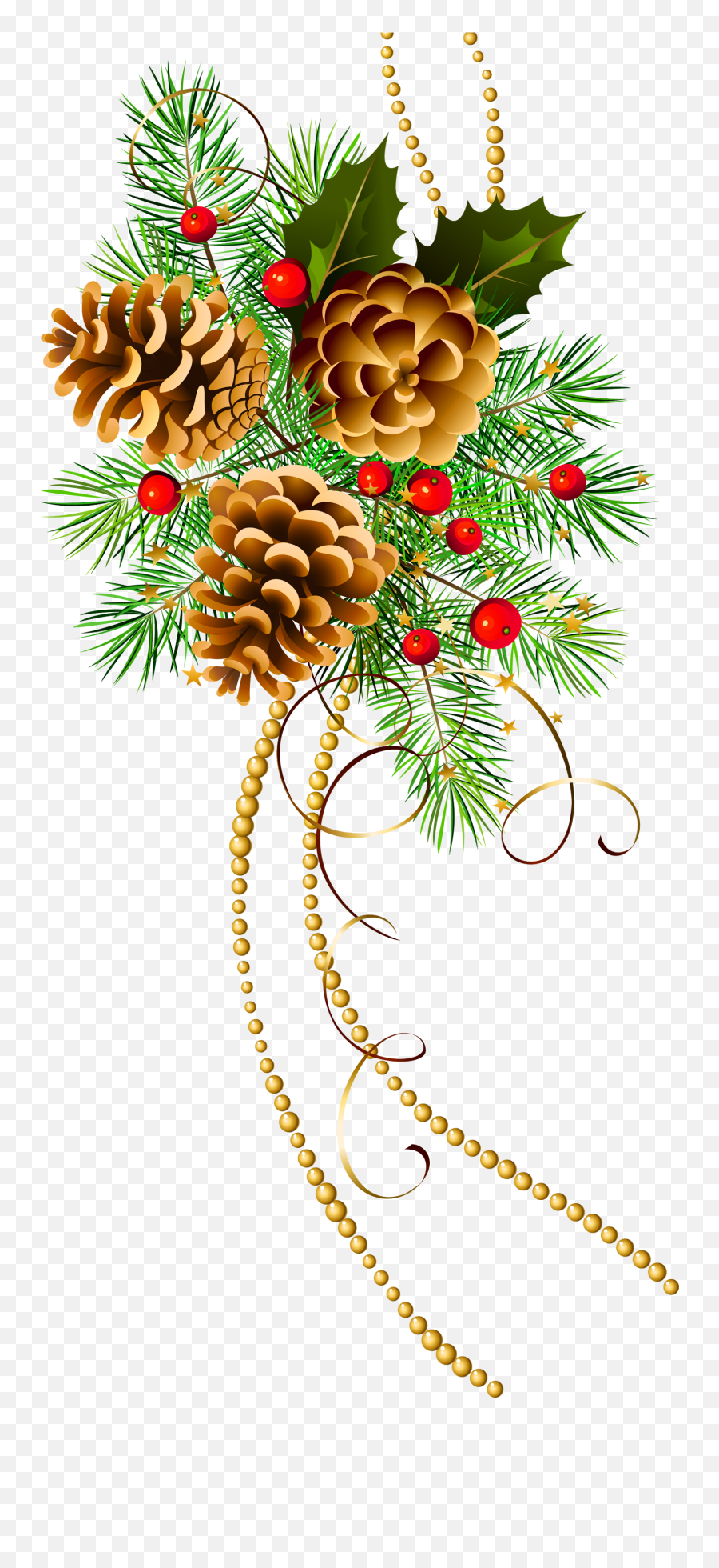 Garland Clipart Bough Garland Bough - Clip Art Christmas Pine Cone Emoji,Pine Cone Emoji