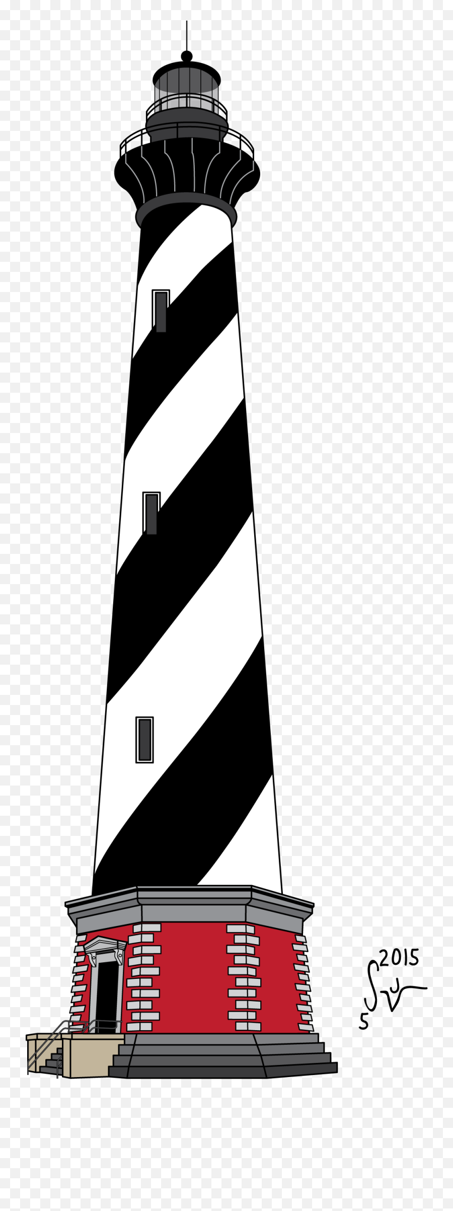 Drawn Lighthouse Cape Hatteras - Cape Hatteras National Seashore Emoji,Guess The Emoji Light Bulb And House Not Lightbouse