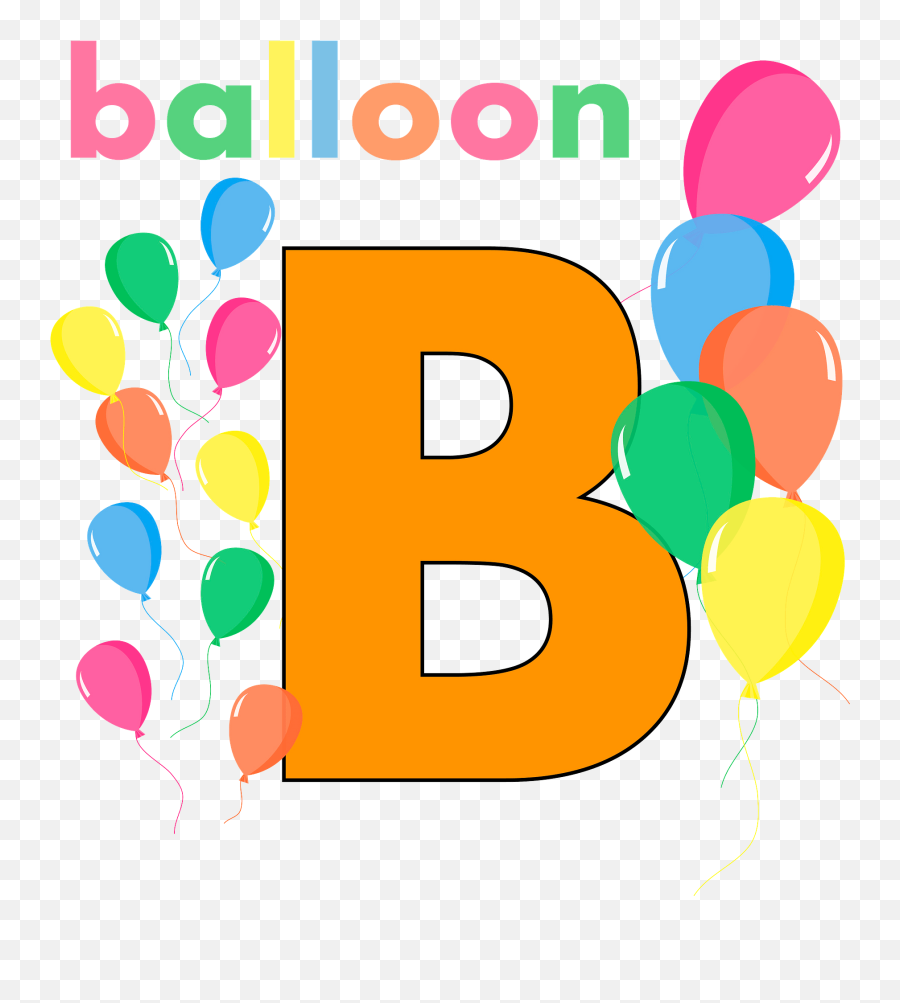 B Is For Balloon Clipart - Alphabet B For Balloon Emoji,Monkey Emoji .png Apple