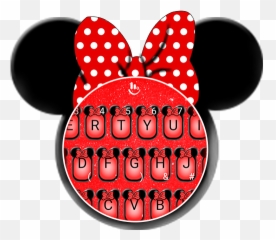 Red Cute Bowknot Glitter Minny Keyboard - Dot Emoji,Hot Dog Into A Taco Emoji