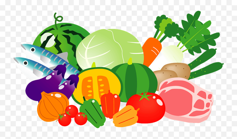Vegetables Fish And Meat Clipart Free Download - Fruits Vegetables And Meat Clipart Emoji,Emoji Vegetables