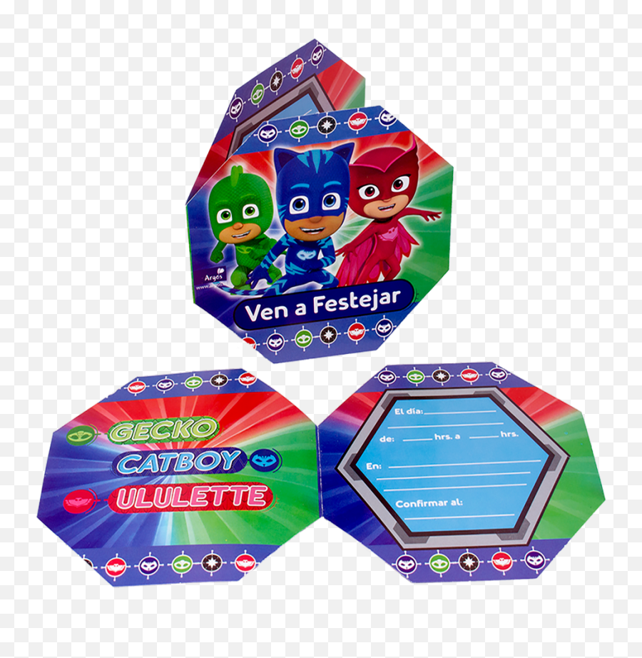 Tarjeta Invitación Pj Masks 6 Un U2013 Argosparty Emoji,Invitacion De Cumplea?os Emojis