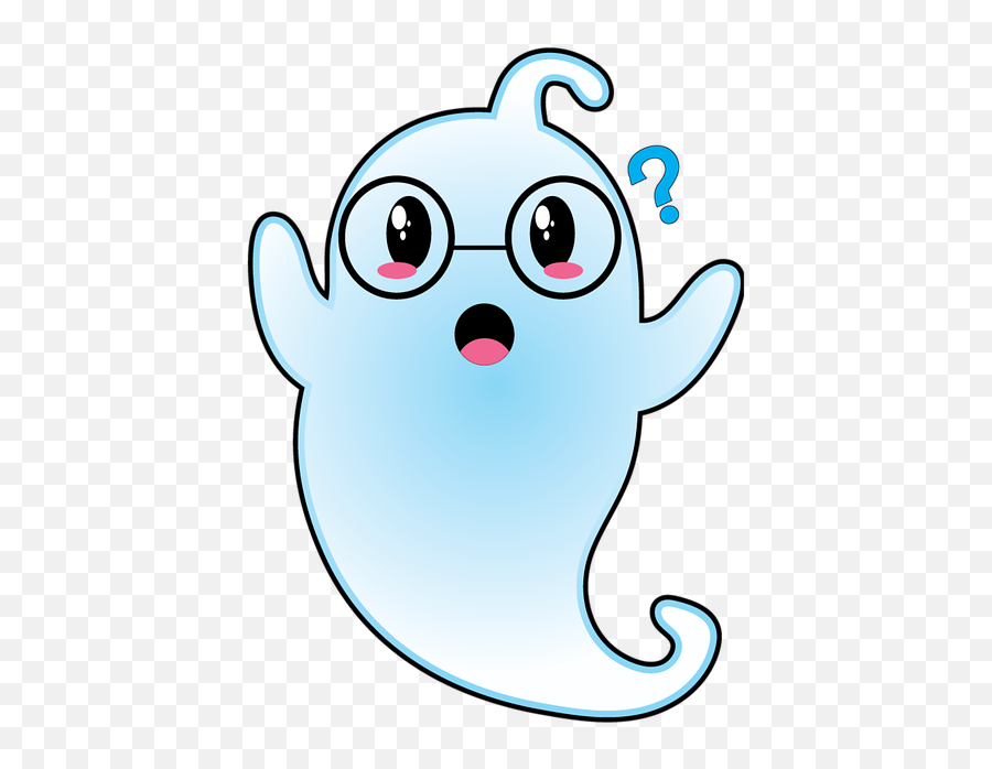 Free Photo Cartoon Ghost Boo Eyeglasses Cutout Question Mark Emoji,Question Markl Emoji