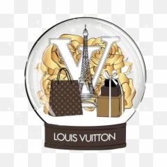 Snowglobe Louisvuitton Roses Sticker - Louis Vuitton Emoji,Snow Globe And Cookie Emoji