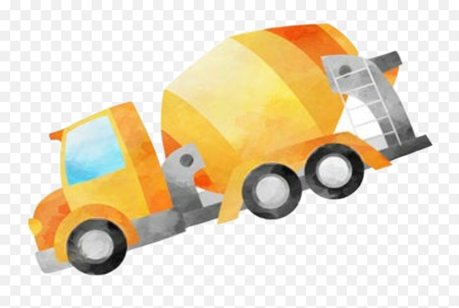 Watercolor Truck Cement Sticker - Commercial Vehicle Emoji,Construction Equipment Emoji