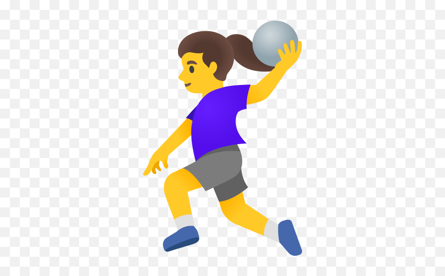 Woman Playing Handball Emoji - Handball Emoji,Playing Emoji