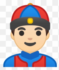 Man With Chinese Cap Emoji With - Homem De Boné Png,Cap Emoji